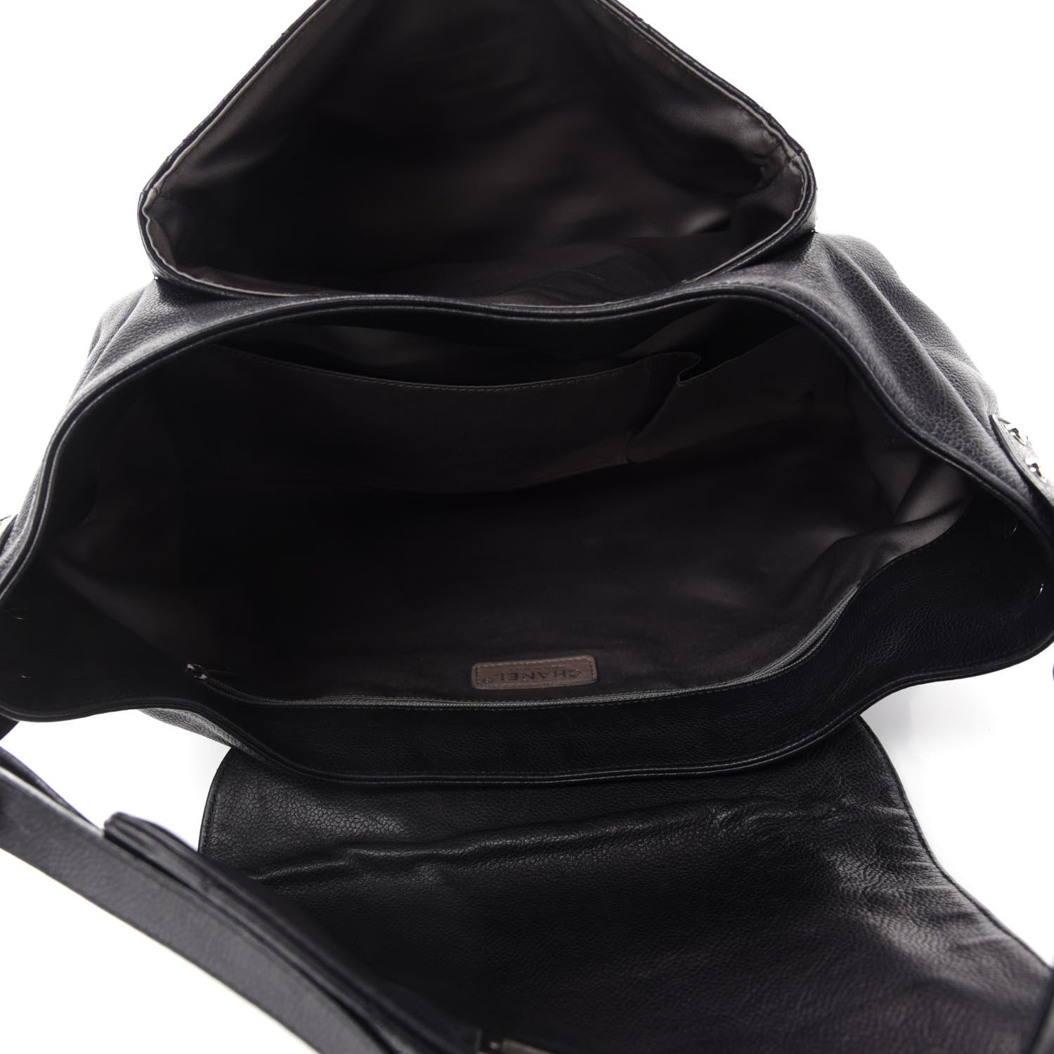 Chanel Caviar Stitched Pocket In The City Hobo Black 5 of 11