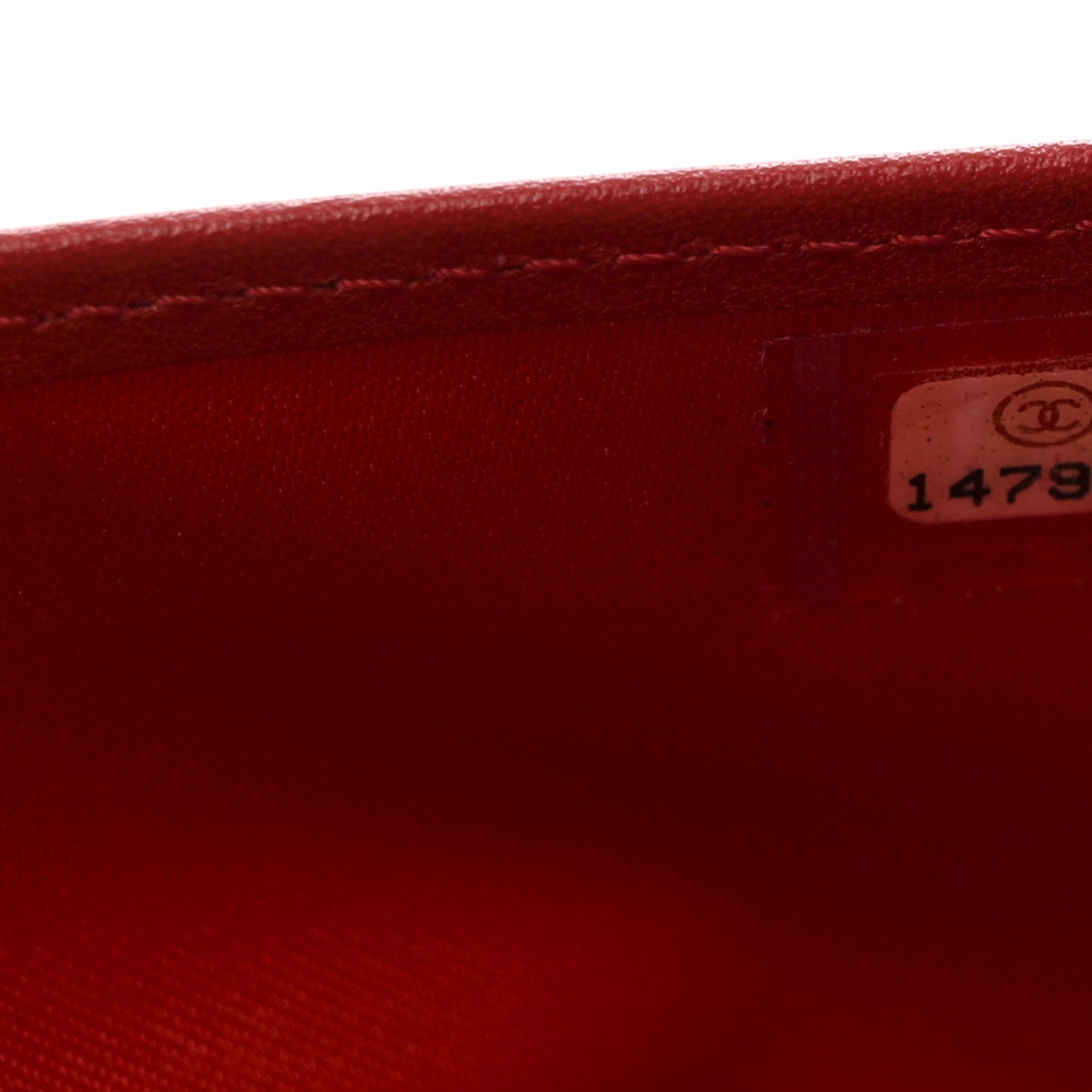 Patent Camellia Embossed Yen Wallet Red