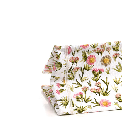 Christian Dior Cotton Toile De Jouy Daisy Garden Embroidered Dior Medaillon Small Book Tote With Strap Pink Multicolor 9 of 12