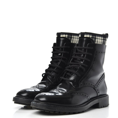 Christian Dior Calfskin Tartan D-Order Low Boot 36 Black White 3 of 9