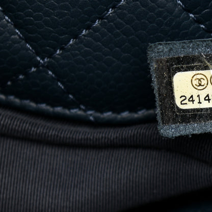 Chanel Caviar Quilted Large CC Box Shopping Tote Navy 7 of 24