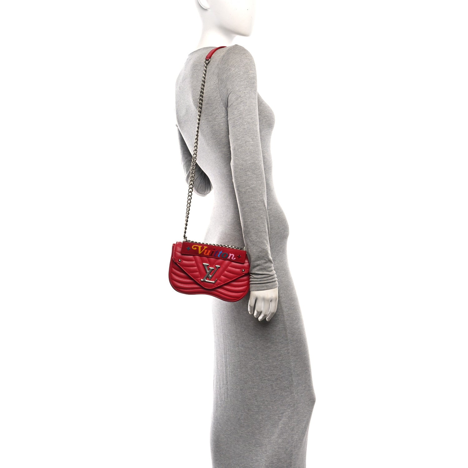 Louis Vuitton Calfskin New Wave Chain PM Scarlet 2 of 9