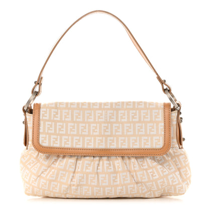 Fendi Zucchino Small Chef Shoulder Bag Beige White 1 of 15