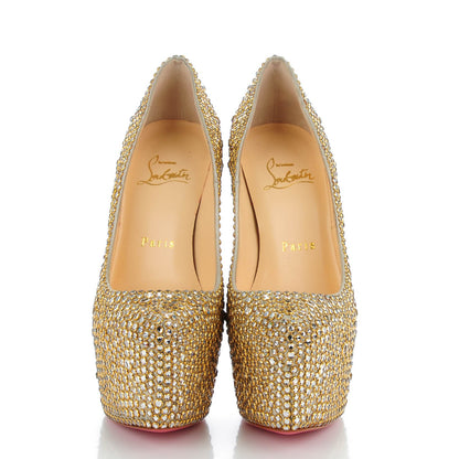 Christian Louboutin Crystal Suede Burma Daffodile Strass 160 Pumps 35.5 Gold 2 of 8