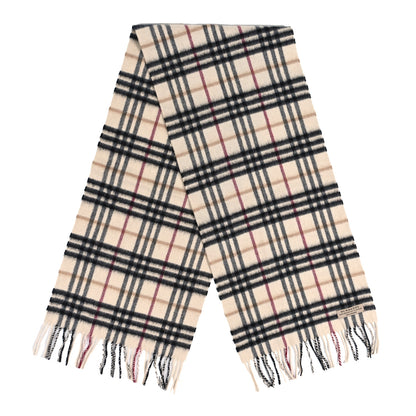 Burberry Cashmere Vintage Check Fringe Scarf Stone 2 of 4