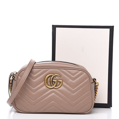 Gucci Calfskin Matelasse Small GG Marmont Chain Shoulder Bag Porcelain Rose 11 of 11
