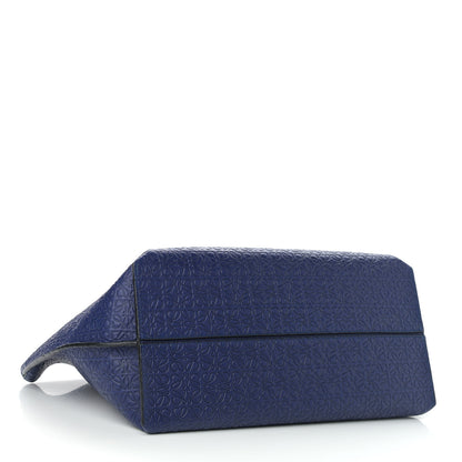 Loewe Calfskin Anagram Embossed Tote Blue 4 of 10