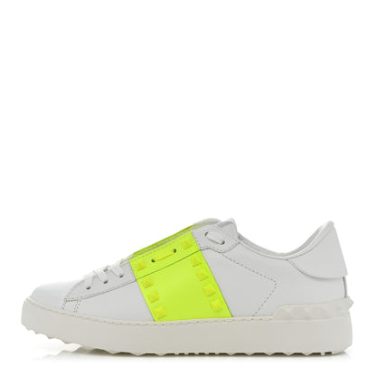 Valentino Garavani Calfskin Womens Rockstud Untitled Open Sneakers 39 Neon Yellow 1 of 8