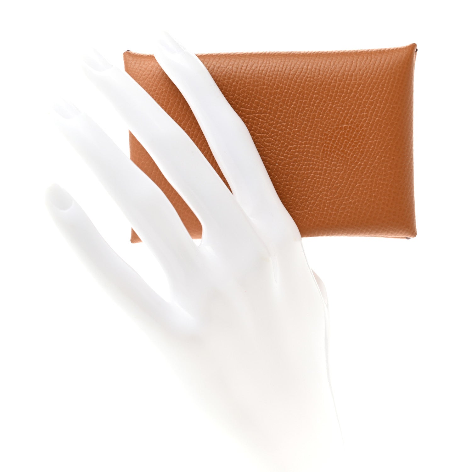 Hermes Epsom Calvi Card Case Gold 2 of 8