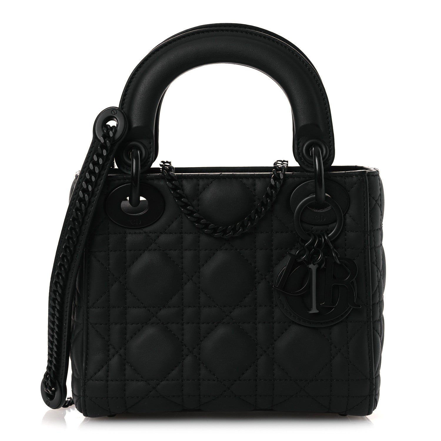 Christian Dior Ultra Matte Calfskin Cannage Mini Lady Dior Black 1 of 14