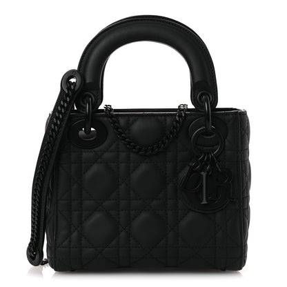 Christian Dior Ultra Matte Calfskin Cannage Mini Lady Dior Black 1 of 14