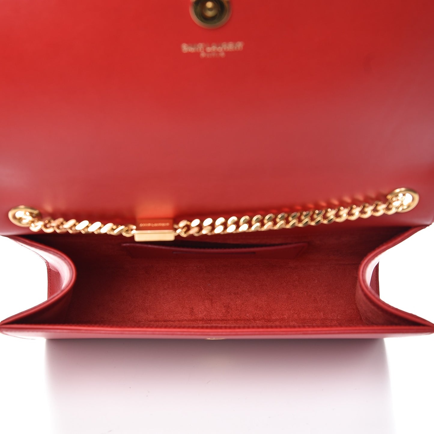 Smooth Calfskin Medium Classic Monogram Kate Tassel Satchel Lipstick Red