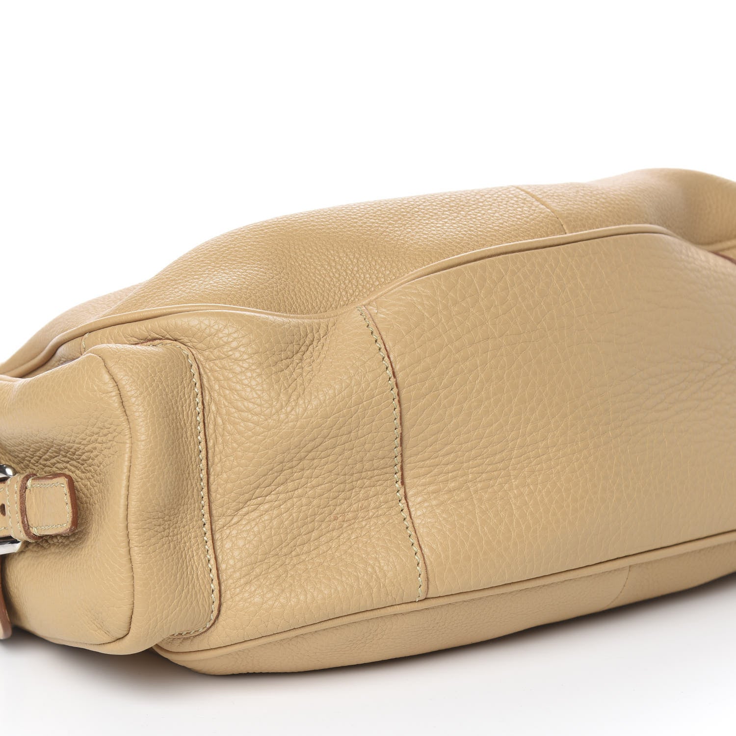 Prada Vitello Daino Buckle Shoulder Bag Sabbia 7 of 11