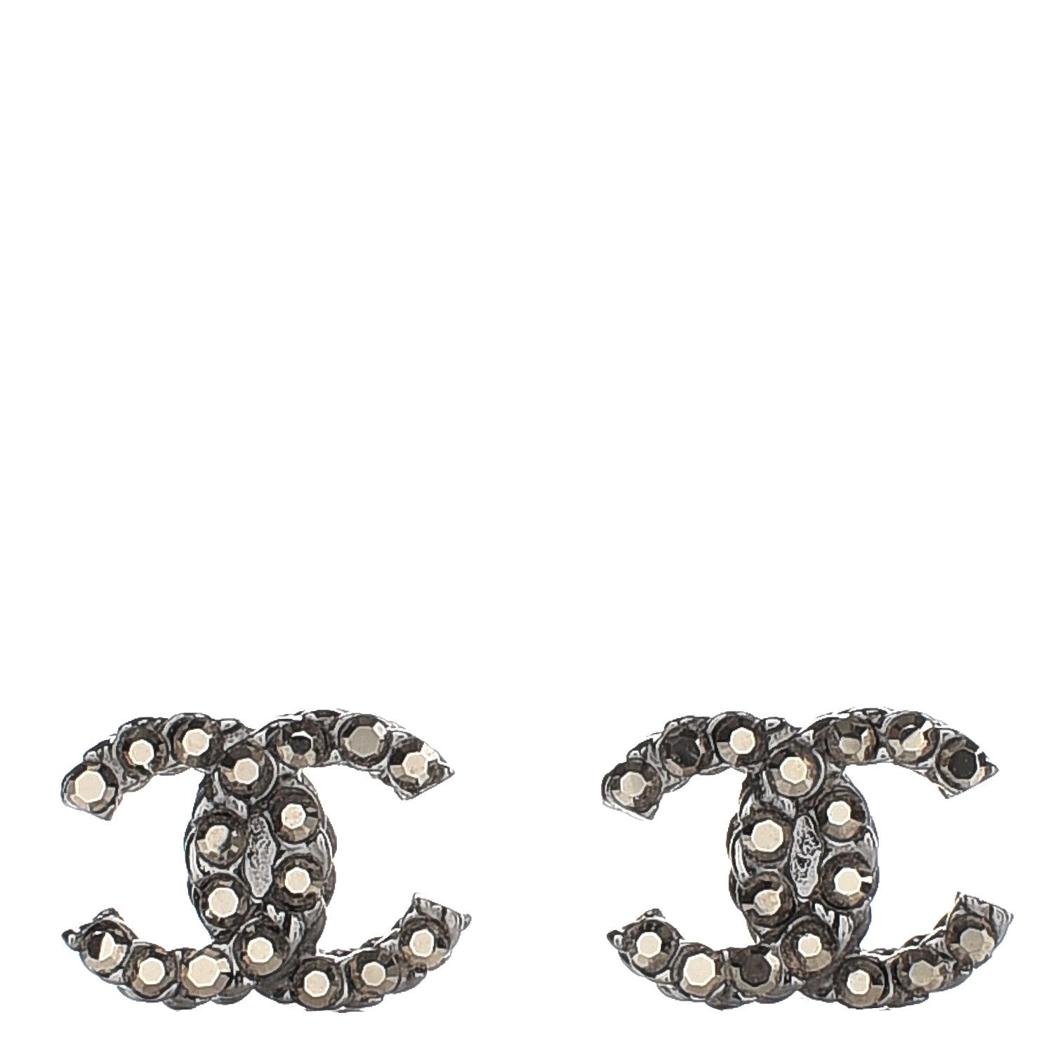 Chanel Ruthenium Crystal CC Earrings Gold 1 of 4