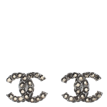 Chanel Ruthenium Crystal CC Earrings Gold 1 of 4