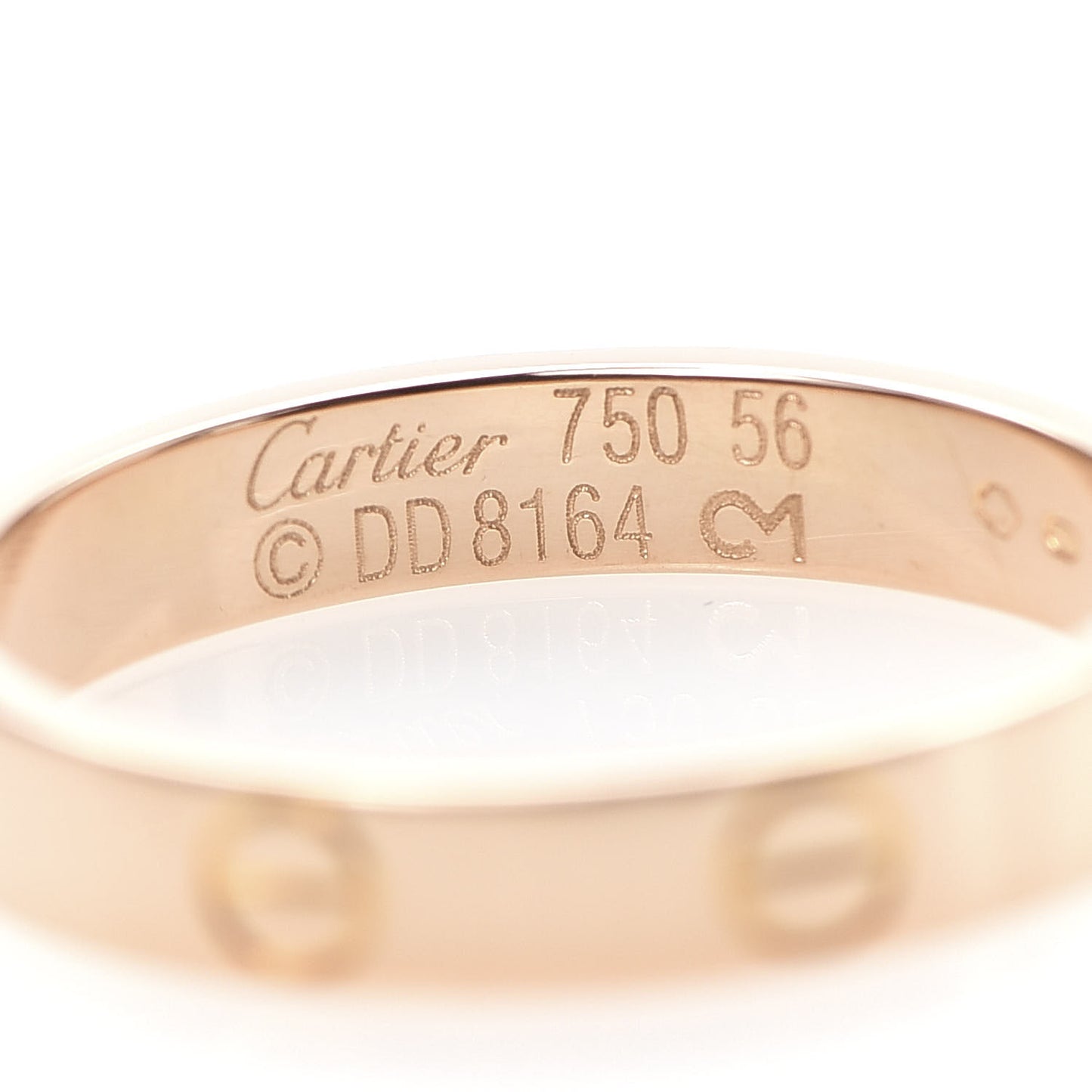 18K Pink Gold 3.5mm LOVE Wedding Band Ring 56 7.5