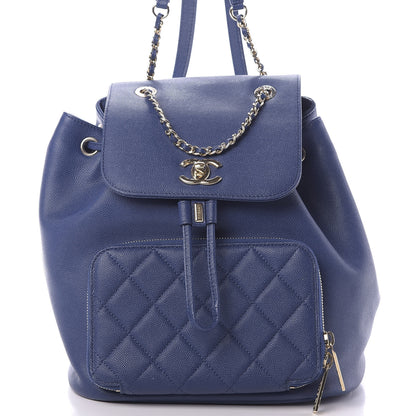 Chanel Caviar Quilted Business Affinity Backpack Blue 12 of 12