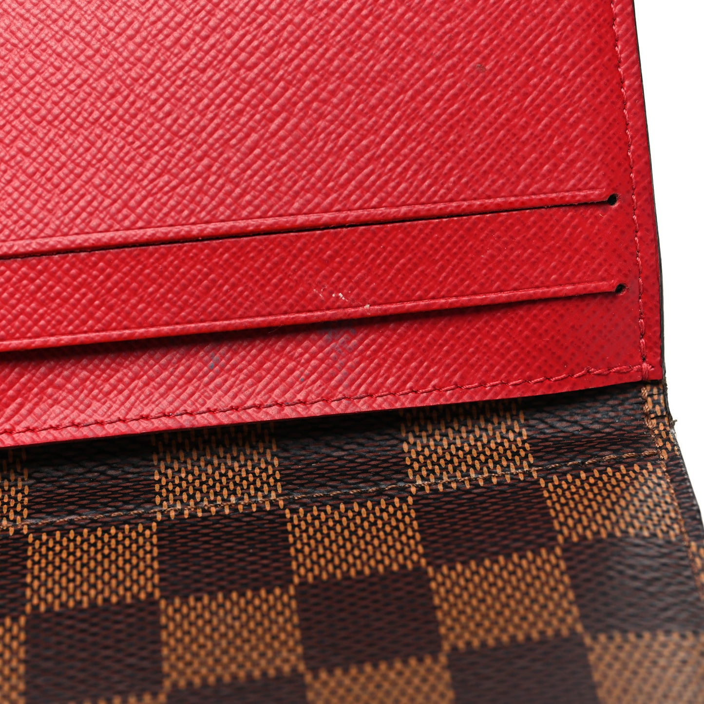 Damier Ebene Josephine Wallet Red