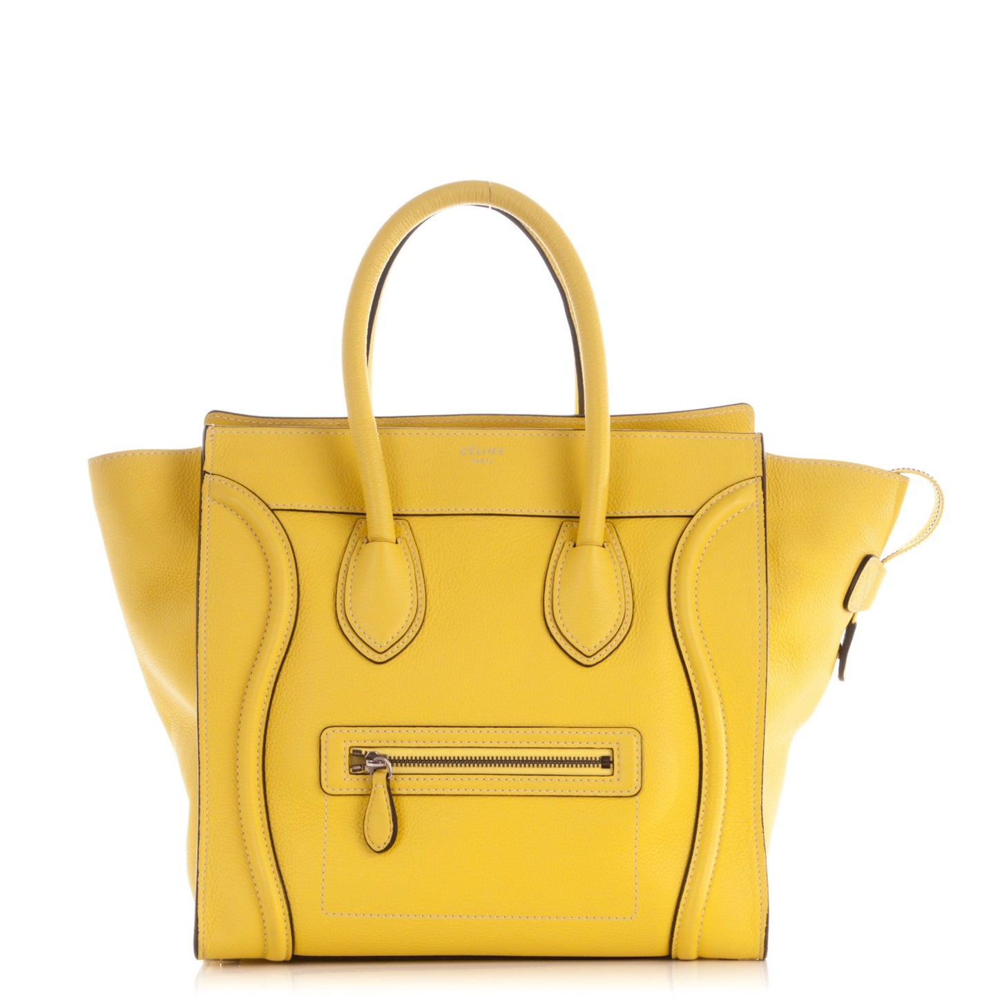 Drummed Calfskin Mini Luggage Citron