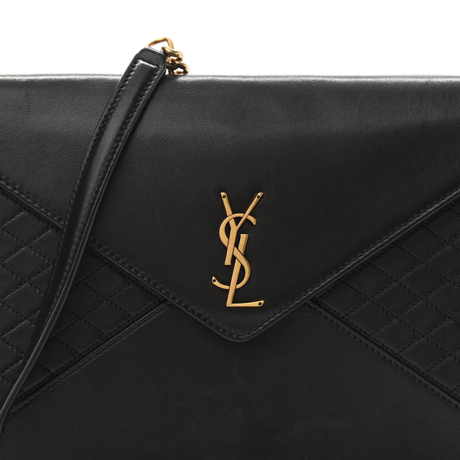 Saint Laurent Lambskin Quilted Monogram Gaby Chain Bag Black 7 of 9