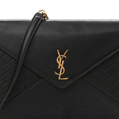 Saint Laurent Lambskin Quilted Monogram Gaby Chain Bag Black 7 of 9