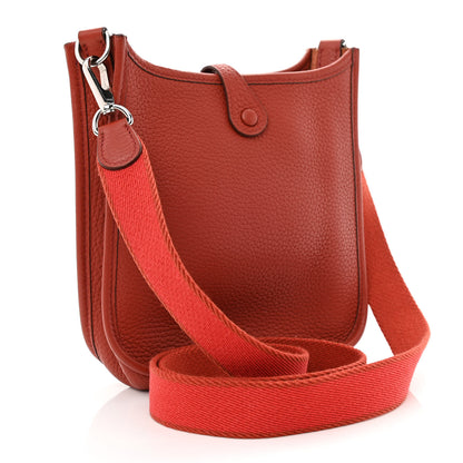Hermes Taurillon Clemence Evelyne TPM Brique Rouge Pivoine 2 of 9