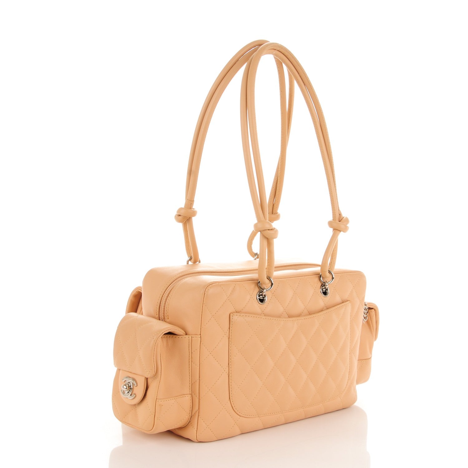 Chanel Calfskin Quilted Small Cambon Multipocket Reporter Beige 2 of 10