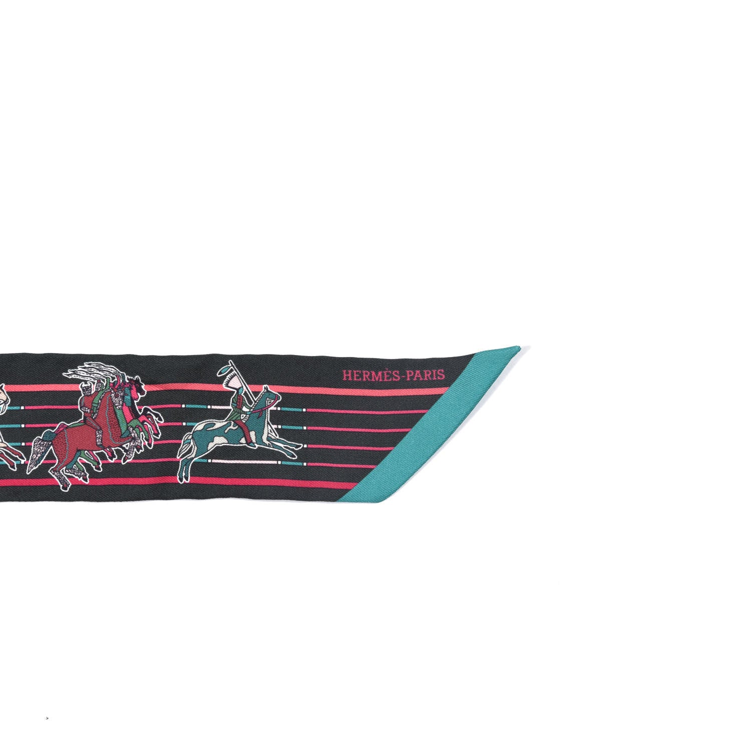 Hermes Silk Pani La Shar Pawnee Twilly Vert Fonce Rose Vif 3 of 4