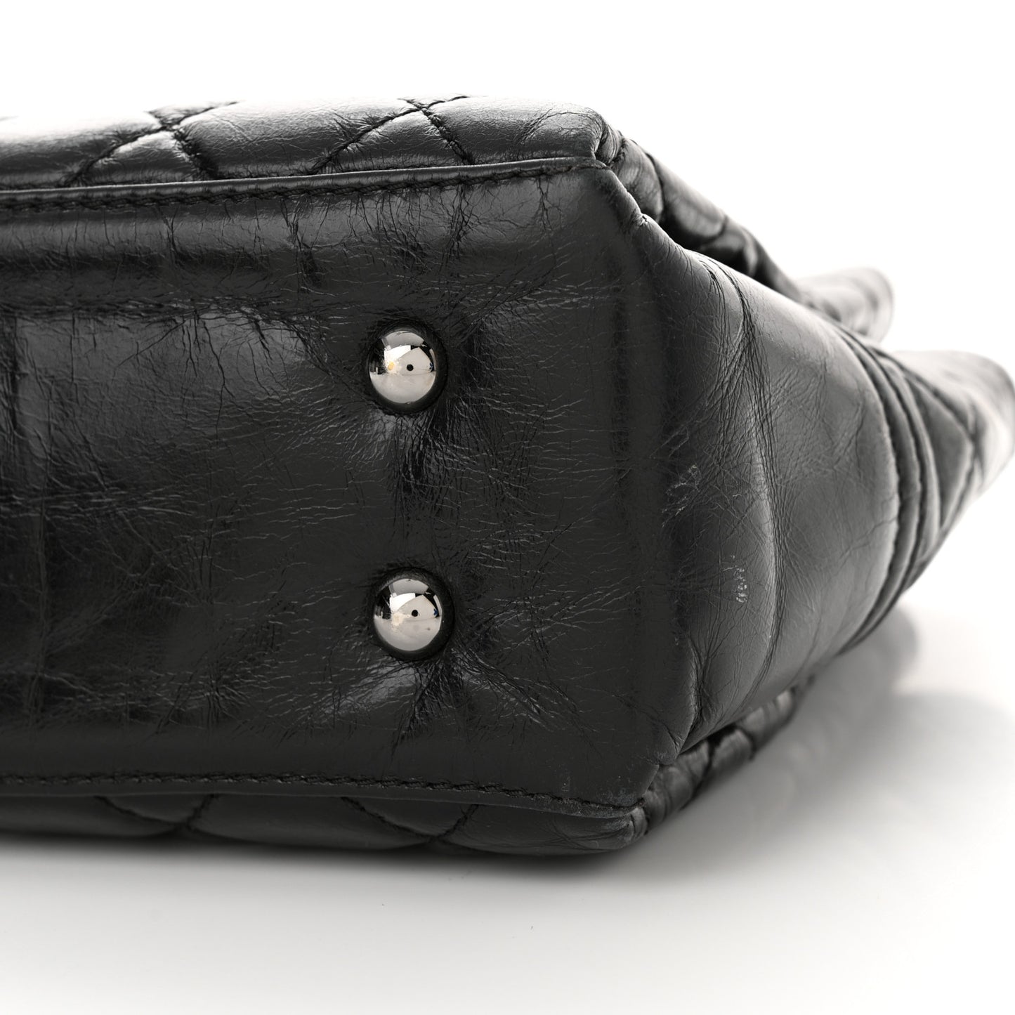 Calfskin Quilted Medium Coco Soft Tote Black