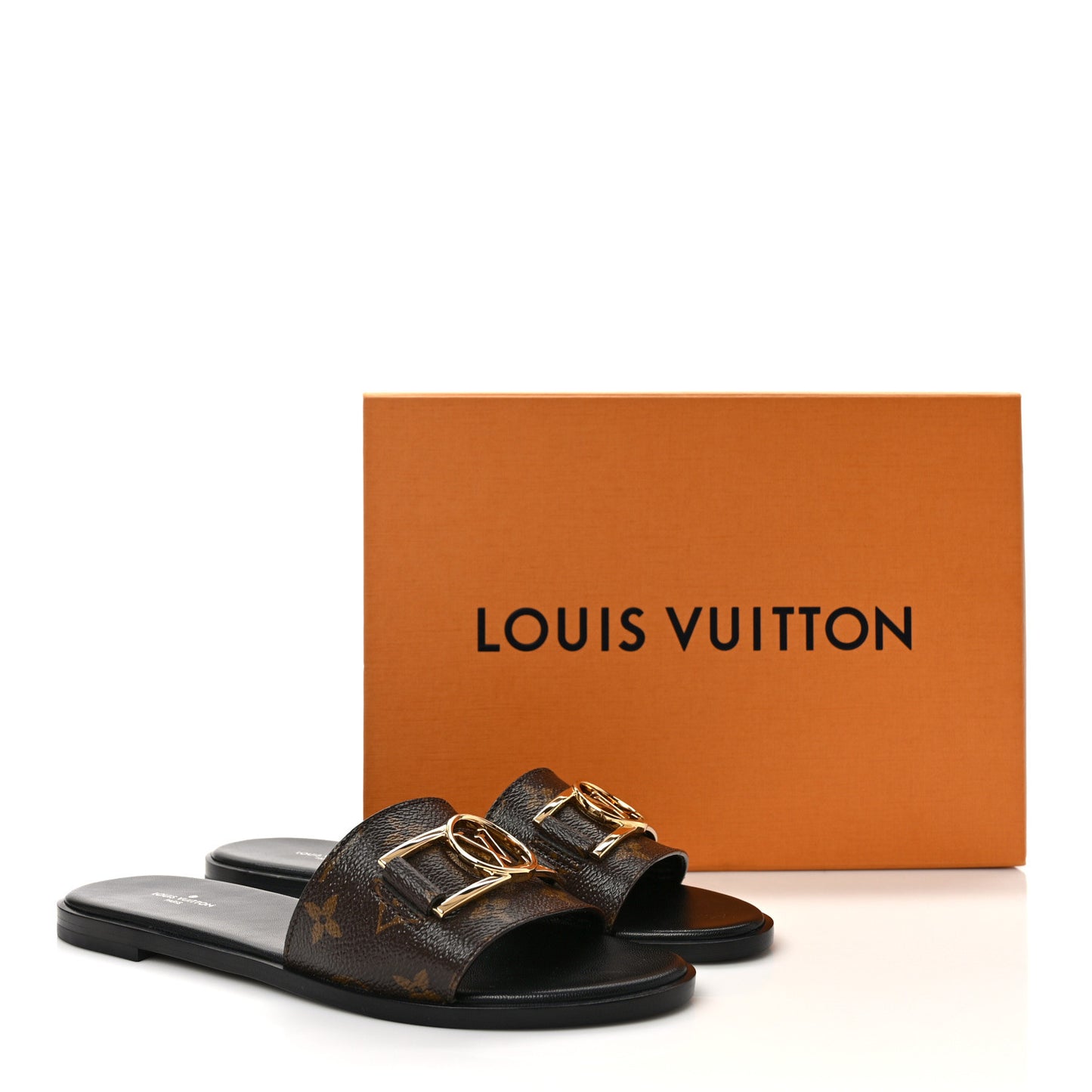 Patent Monogram Lock It Flat Mule 38.5