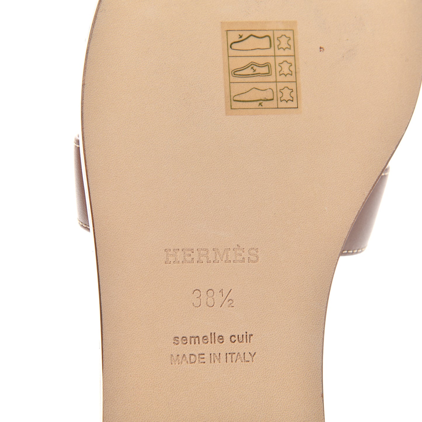 Box Calfskin Oran Sandals 38.5 Gold