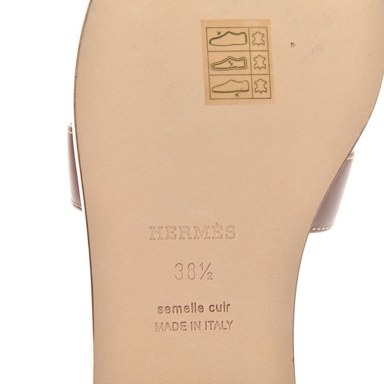 Hermes Box Calfskin Oran Sandals 38.5 Gold 9 of 11