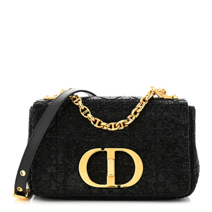 Christian Dior Calfskin Beaded Small Caro Bag Black 1 of 10