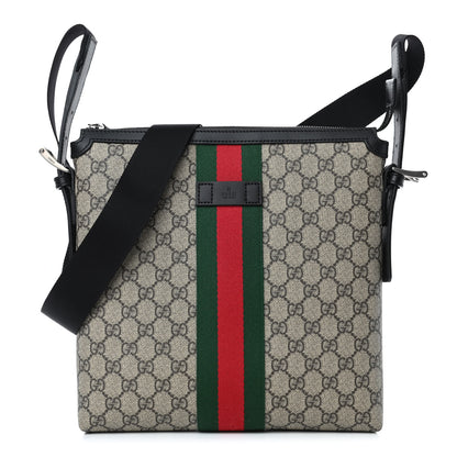 Gucci GG Supreme Monogram Web Messenger Bag Black 1 of 4