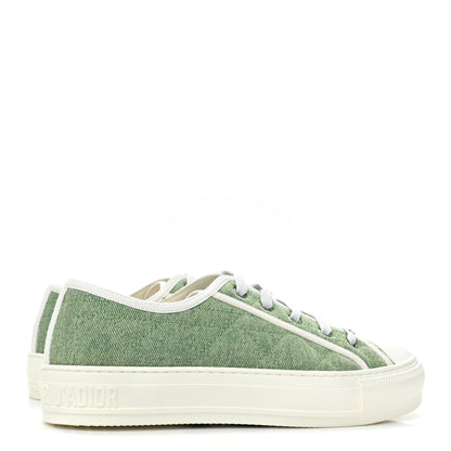 Christian Dior Canvas Cannage Walk 'N' Dior Low Top Sneakers 37.5 Pale Green 5 of 11