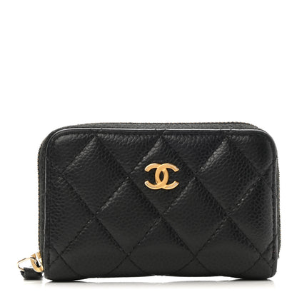 Chanel Caviar Quilted Zip Coin Purse Black 1 of 7
