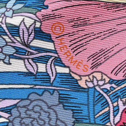 Hermes Silk Robe Legere Scarf 45 Miel White Rose Brun 4 of 4