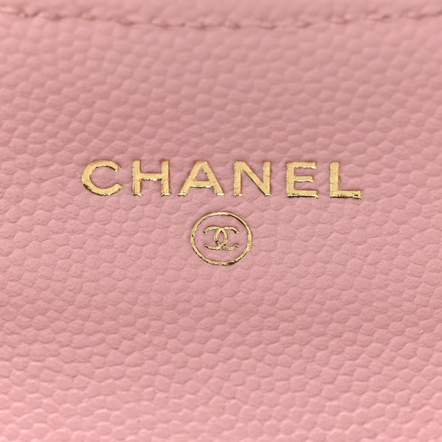 Caviar Quilted Mini Clutch With Chain Pink