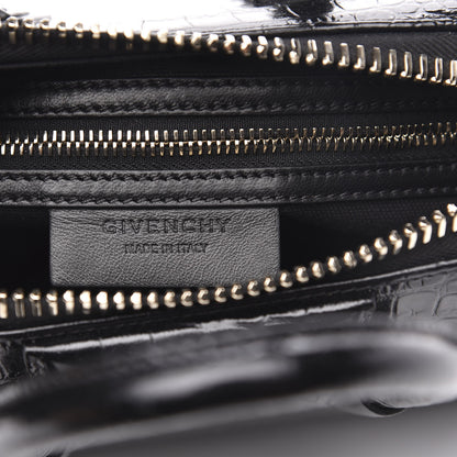 Givenchy Calfskin Crocodile Embossed Mini Antigona Black 6 of 9