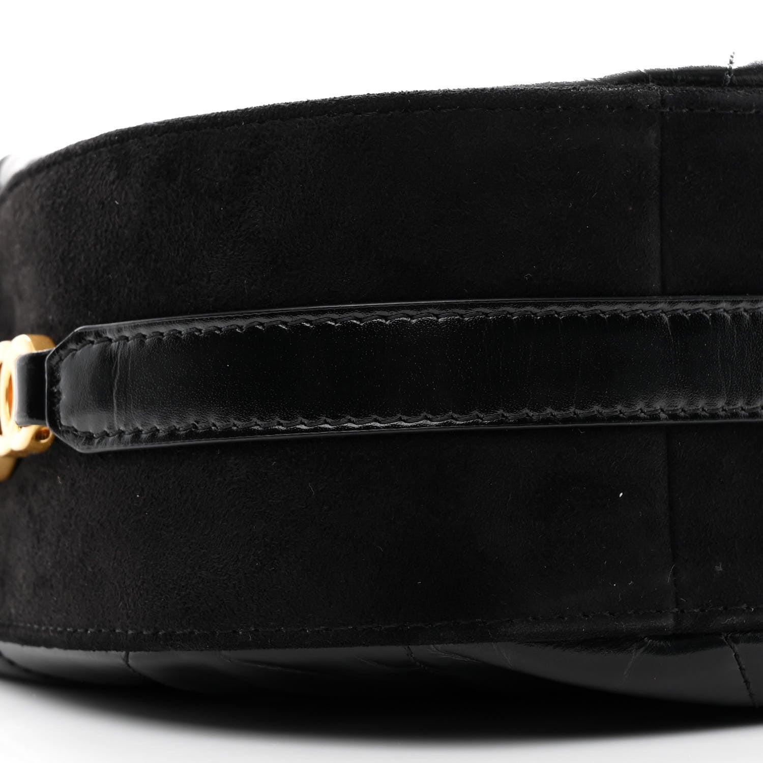 Chanel Shiny Calfskin Suede Goatskin Quilted Hobo Black 9 of 13