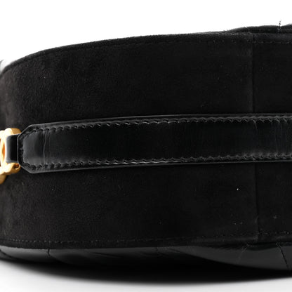 Chanel Shiny Calfskin Suede Goatskin Quilted Hobo Black 9 of 13
