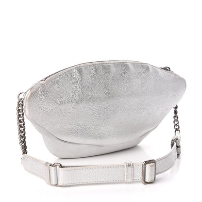 Chanel Metallic Grained Calfskin Quilted Casual Rock Waist Bag Fanny Pack Silver 3 of 10