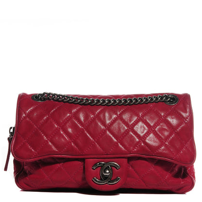 Chanel Iridescent Calfskin Shiva Flap Dark Pink 1 of 8