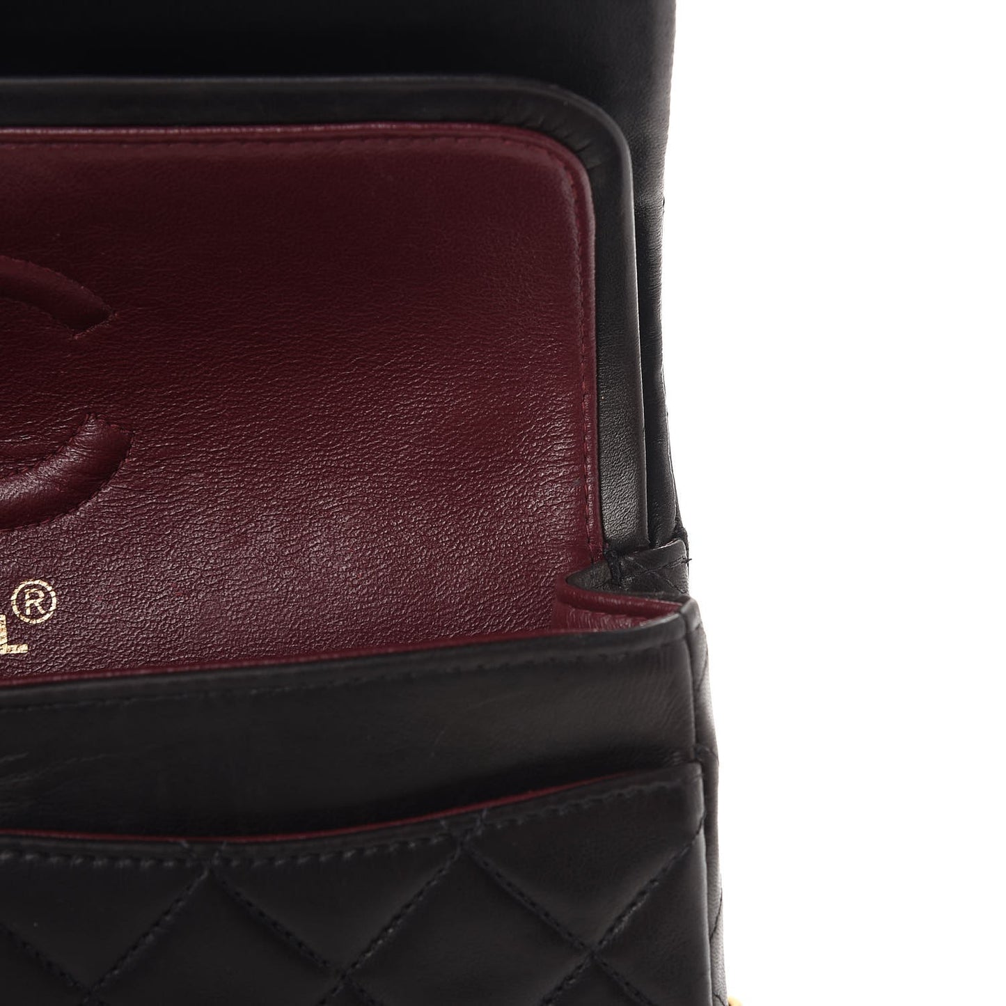 Lambskin Quilted Small Double Flap Black