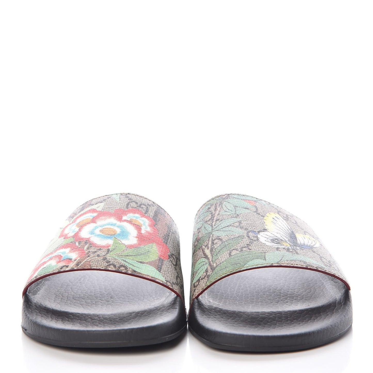 GG Supreme Monogram Tian Womens Slide Sandals 39 Beige Multicolor