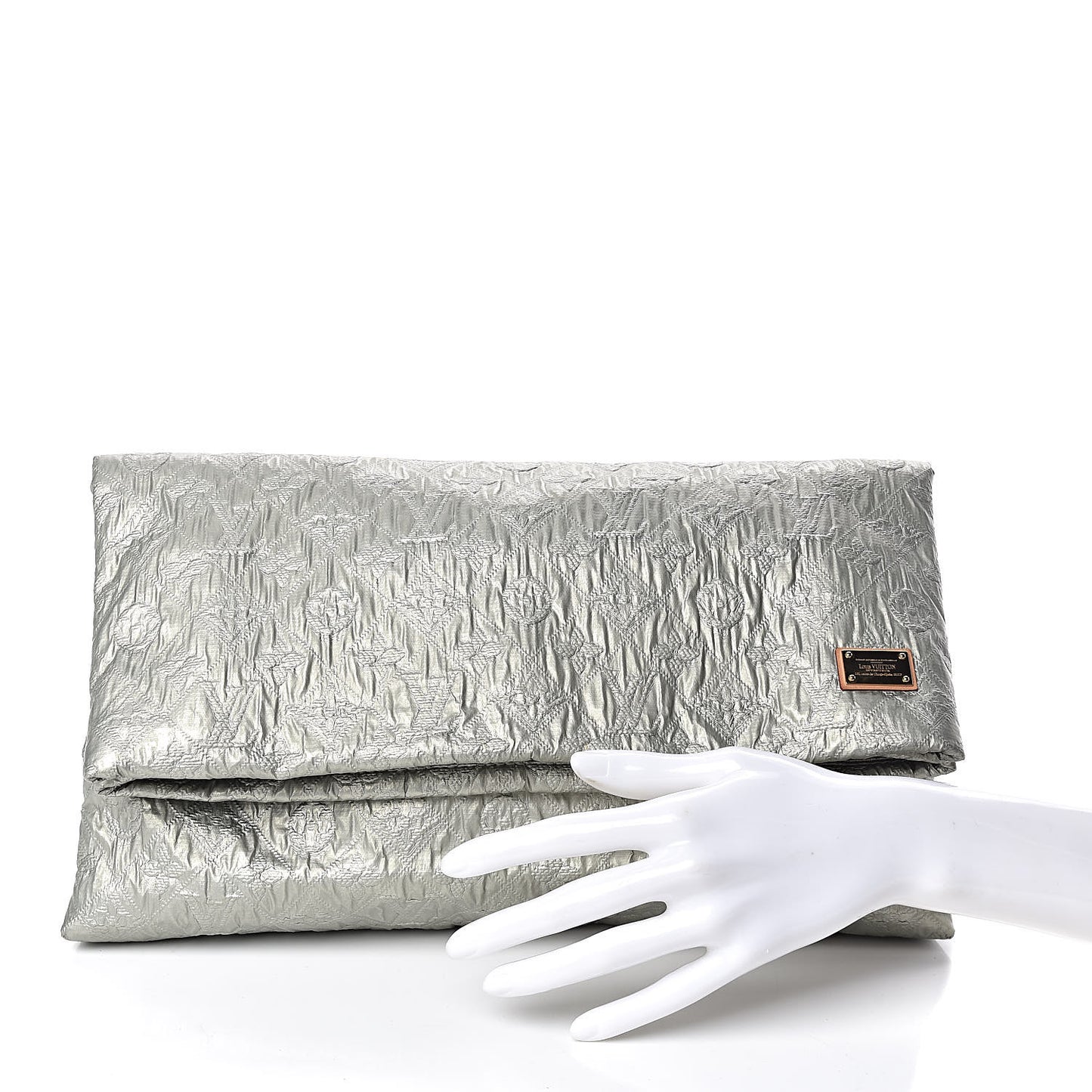 Jacquard Quilted Monogram Limelight Clutch GM Perle