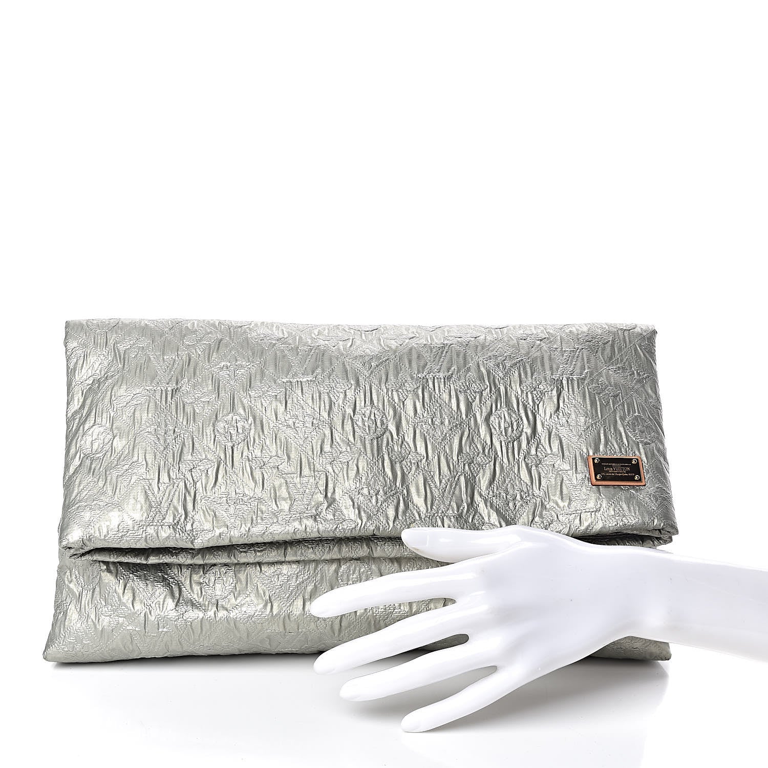 Louis Vuitton Jacquard Quilted Monogram Limelight Clutch GM Perle 2 of 9