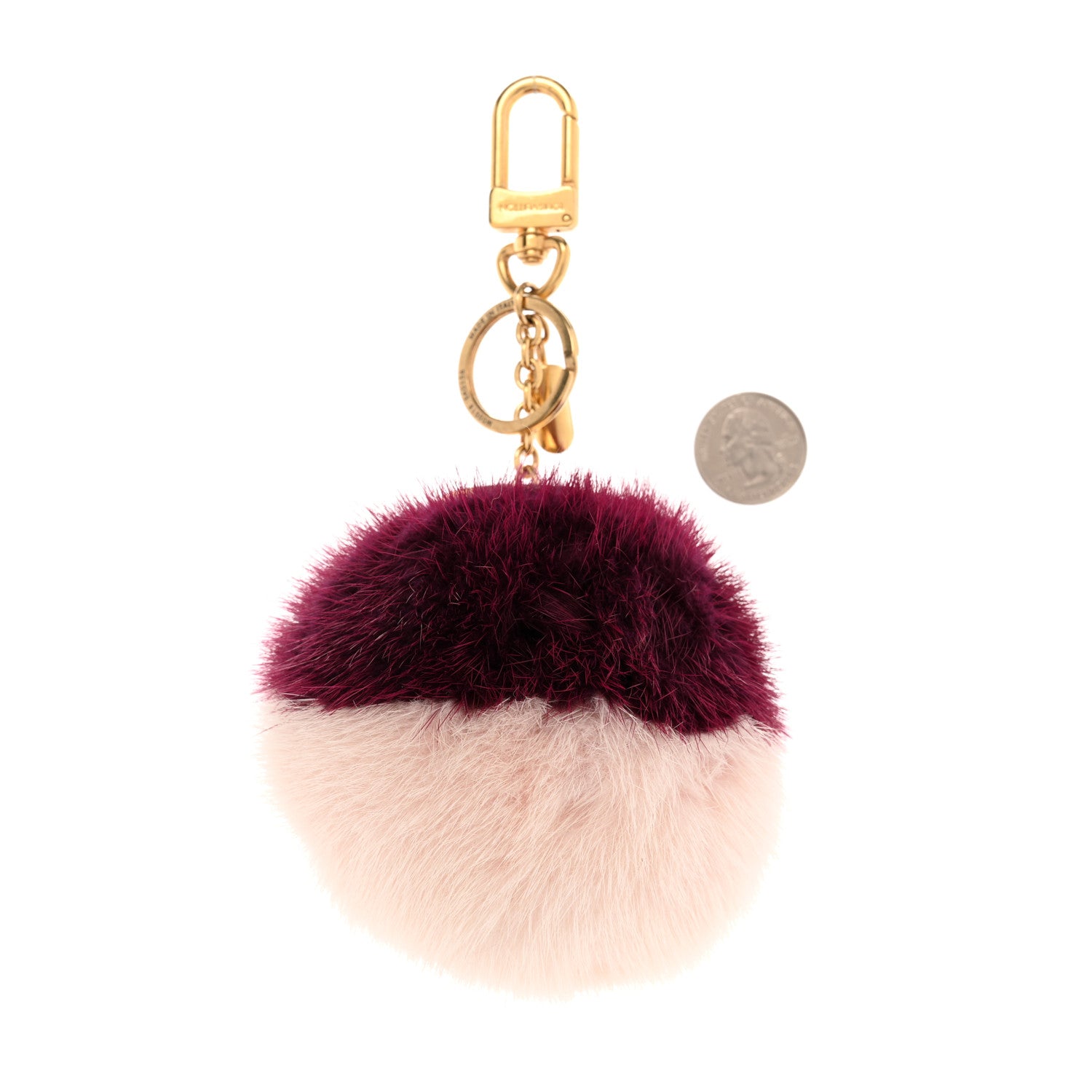 Louis Vuitton Mink Fur Bubble Duo Bag Charm Violet Pink 2 of 4