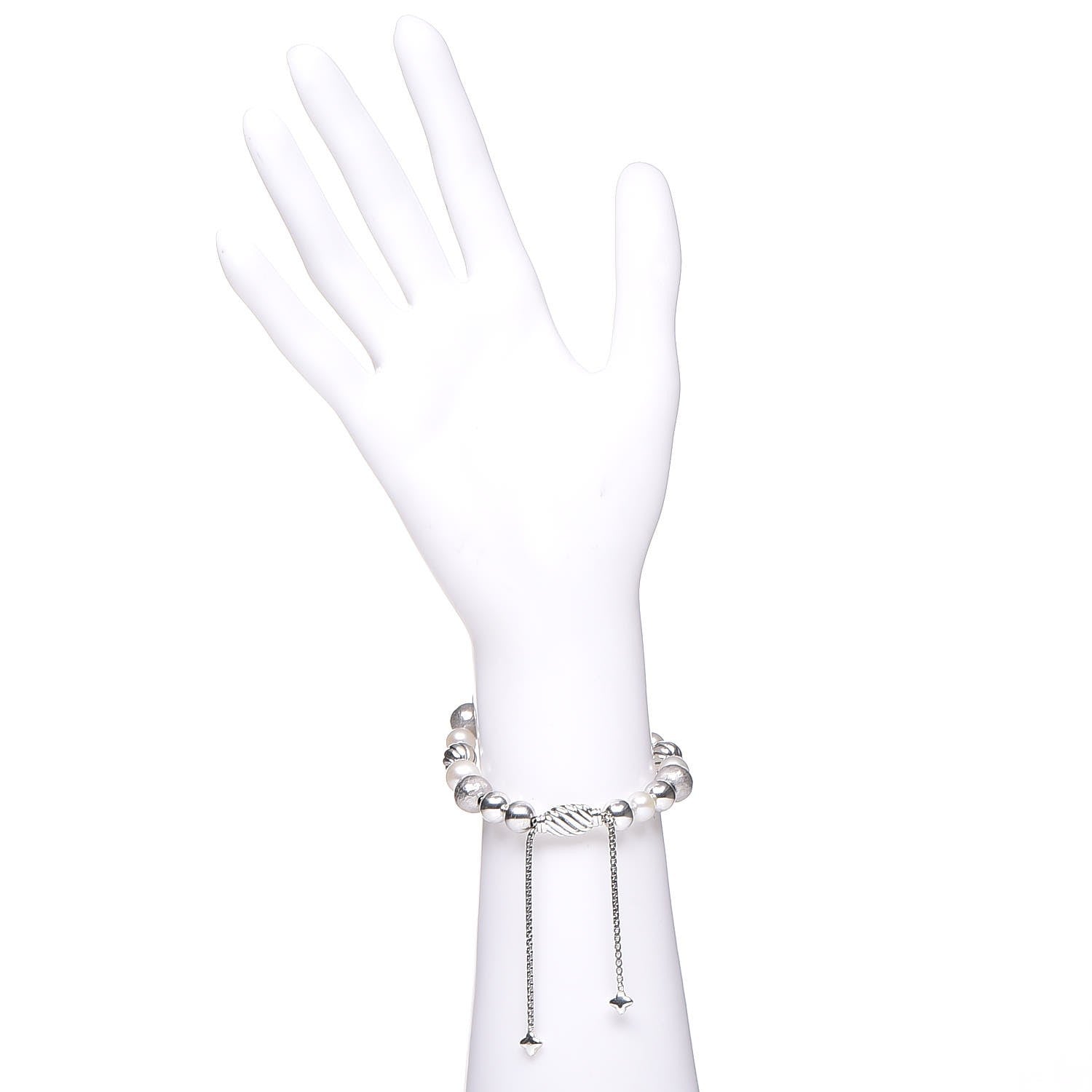 David Yurman Sterling Silver 18K Yellow Gold 8-10mm Elements Bracelet 3 of 6