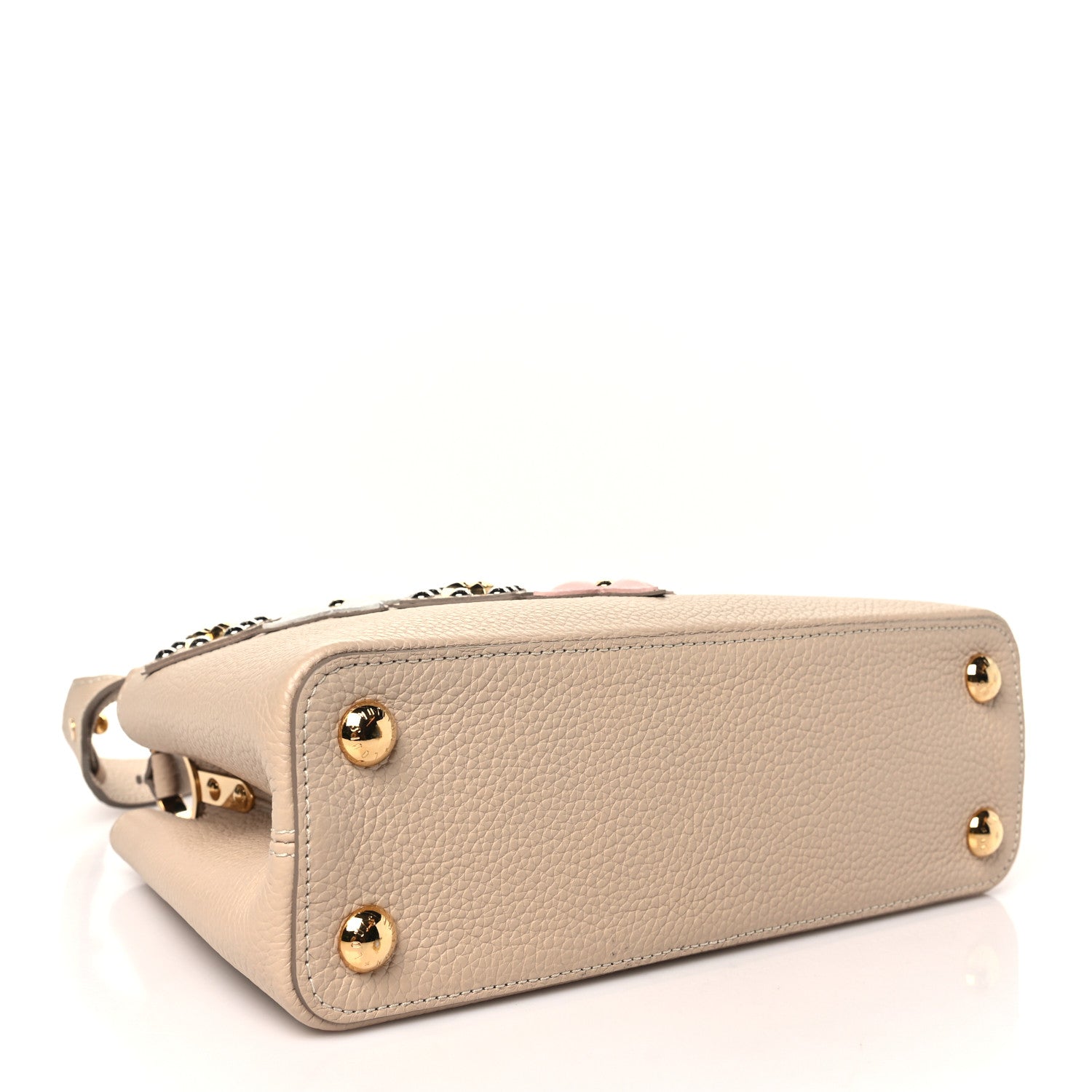 Louis Vuitton Taurillon Mechanical Flowers Smile Capucines BB Beige 4 of 9